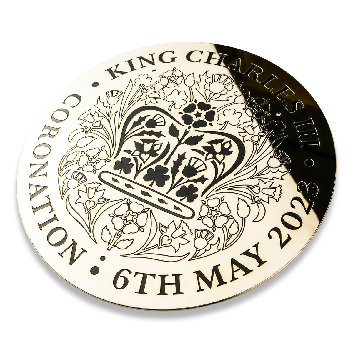 King Charles III Coronation Brass Plaque Engraving Studios