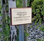 Garden memorial with large ground stake