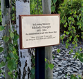 Garden memorial with large ground stake
