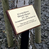Garden memorial with large ground stake