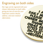 Large Reinforced Solid Brass Woof Paw Shaped Dog Tag
