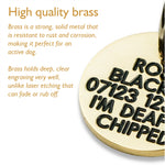 Large Reinforced Solid Brass Woof Paw Shaped Dog Tag