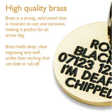Large Reinforced Solid Brass Woof Paw Shaped Dog Tag