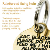 Large Reinforced Solid Brass Woof Paw Shaped Dog Tag