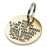 39mm Round Brass Dog Tag