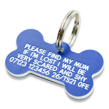 Bone Shaped Plastic Dog Pet Tag Small 39mm x 22mm