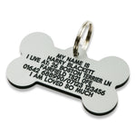 Bone Shaped Plastic Dog Pet Tag Large 58mm x 33mm