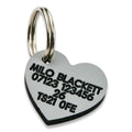 Heart Shaped Plastic Cat Tag 22mm x 21mm