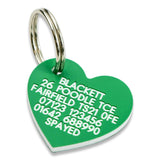 Heart Shaped Plastic Dog Pet Tag 30mm x 27mm