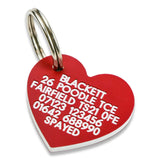 Heart Shaped Plastic Dog Pet Tag 30mm x 27mm