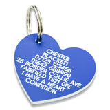 Heart Shaped Plastic Dog Pet Tag 41mm x 38mm