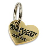 Heart Shaped Brass Cat Tag, 22mm x 20mm