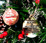 Santa Paws bauble, engraved dog and cat tag