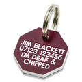 Octagonal Plastic Dog Pet Tag, 21mm x 21mm
