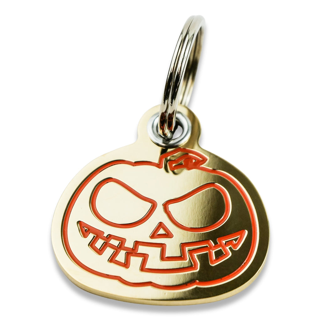 Pumpkin design engraved dog tag – Engraving Studios