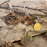 Pumpkin design engraved dog tag