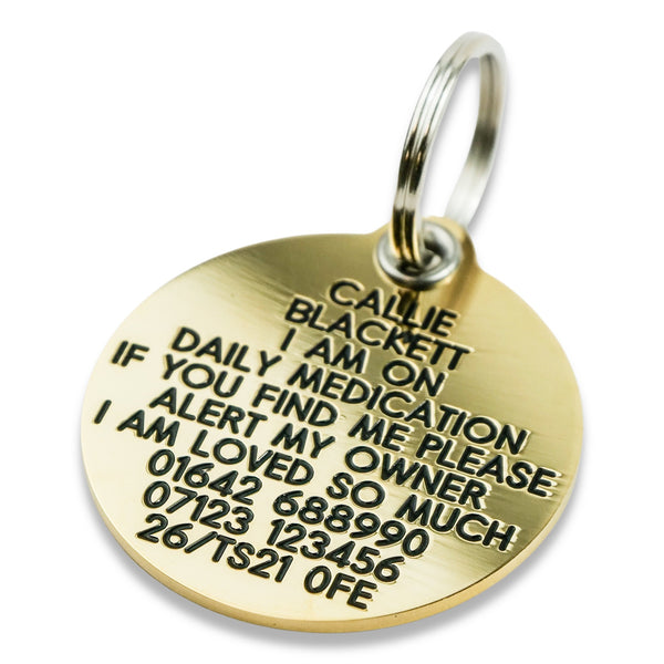 39mm Reinforced Brass Dog Tag – Engraving Studios