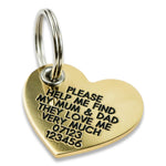 Reinforced Heart Shaped Brass Dog Tag, 33mm x 31mm