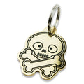 Skull design engraved brass dog tag