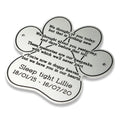 Paw design silver aluminium engraved plaque
