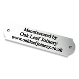 Small size Curved end design silver aluminium engraved plaques
