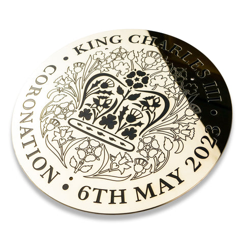 King Charles III Coronation Brass Plaque
