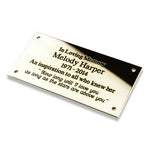Rectangular solid brass engraved plaque