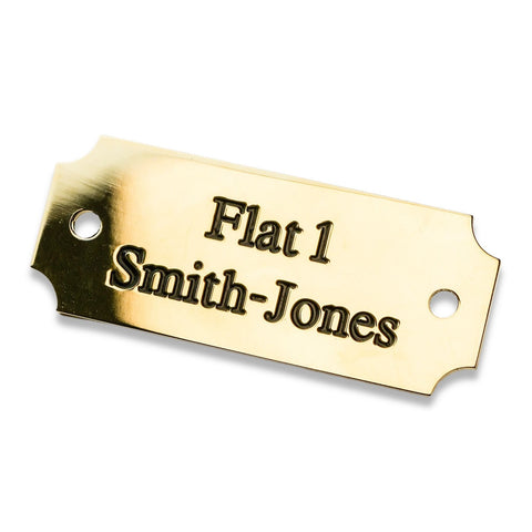 Small size - Scalloped corner solid brass engraved plaques