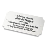 Scalloped corner design silver aluminium engraved plaque